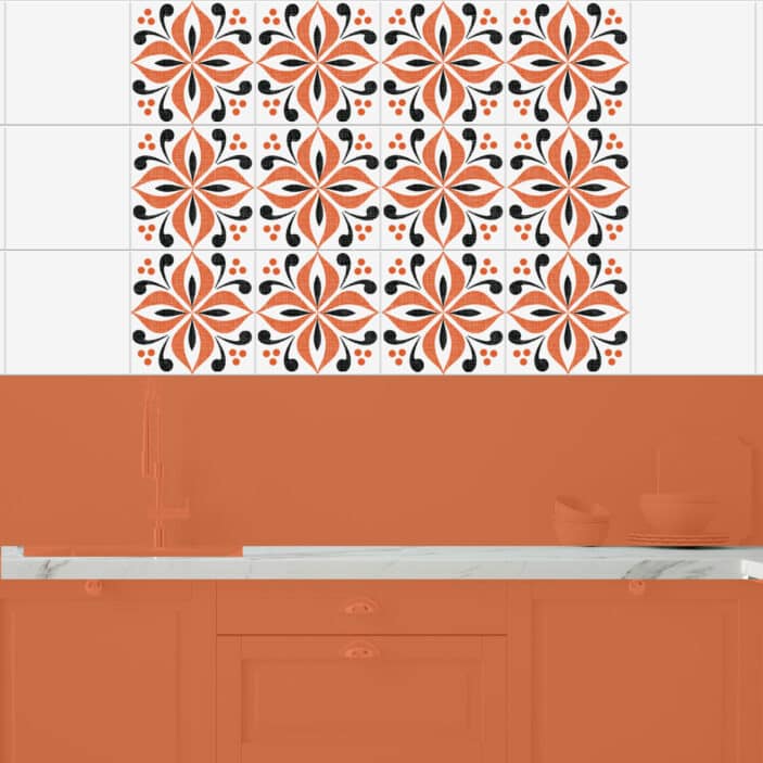Ventnor Coastal Orange Tile Decals