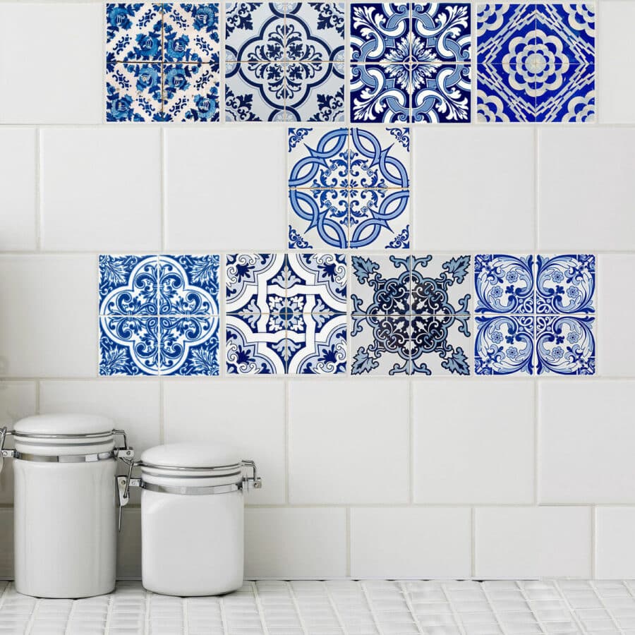 Santorini Azul Collection Tile Decals - StickPretty