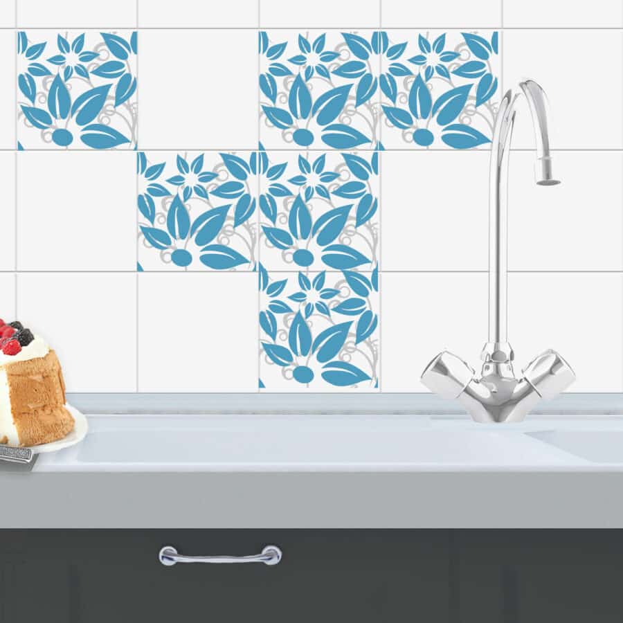 Hibiscus Mediterranean Tile Decals