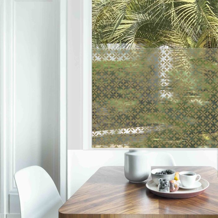 Dining table with fresh flowers and breakfast tray with coffee c Dining table with fresh flowers and breakfast tray with coffee c