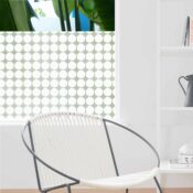 rows of fluffy edged large dots on privacy window film
